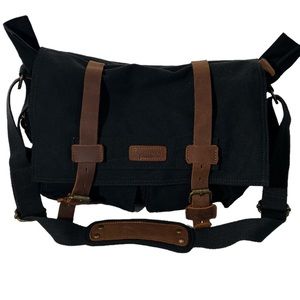 Kattee Leather Canvas Camera Bag Vintage DSLR SLR Messenger Shoulder laptop bag